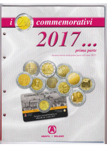 2017- 2 fogli e tasche con alloggiamenti per 2 euro commemorativi e Coincard (prima parte)